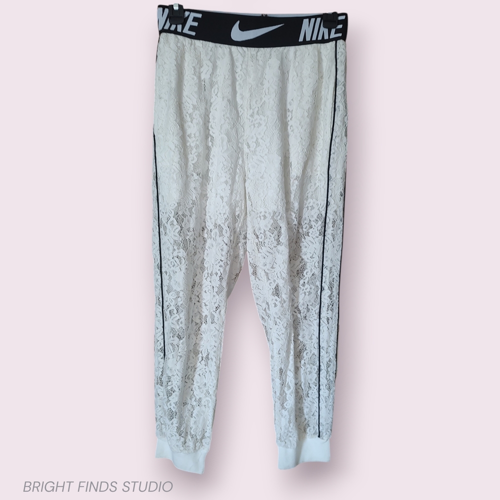 Nike White Lace Joggers